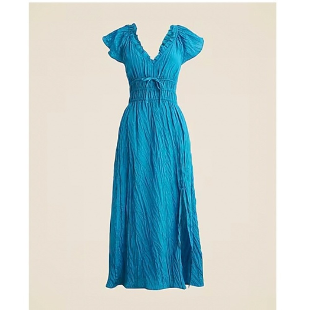 J.Crew Tall Palermo Dress in Viscose-Blend Crinkle - Size‎ Tall Medium